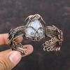 Blue Lace Agate Bangle Copper Wire Wrapped Gemstone Cuff Bracelet Handmade Jewelry Adjustable Cuff Bracelet Gift For Mom Copper Wire Jewelry