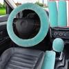Pinbola 5Pcs In 1 Set Faux Wool Steering Wheel Cover Soft Fluffy Handbrake Cover & Gear Shift Cover & 2Pcs Seat Belt Shoulder Pads Warm Universal Fit