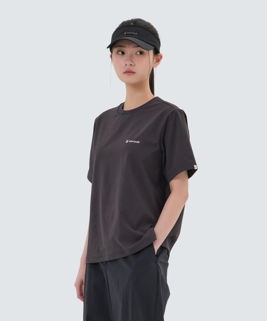 SNOWPEAK APPAREL Классическая тканая женская футболка с коротким рукавом (S25Mwtts17) Древесный уголь