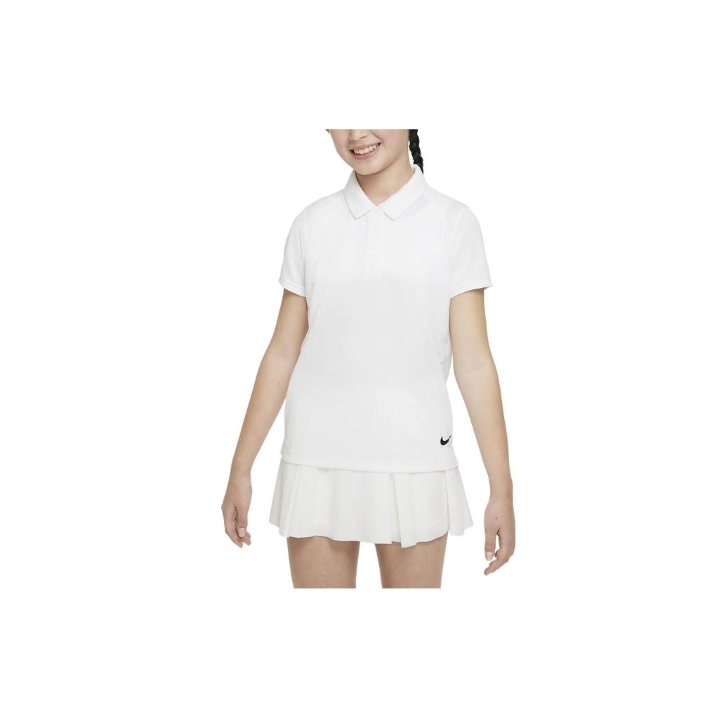 Nike Футболка-поло с коротким рукавом и логотипом Dri-FIT Victory Solid, детские топы белого цвета DN1967-100