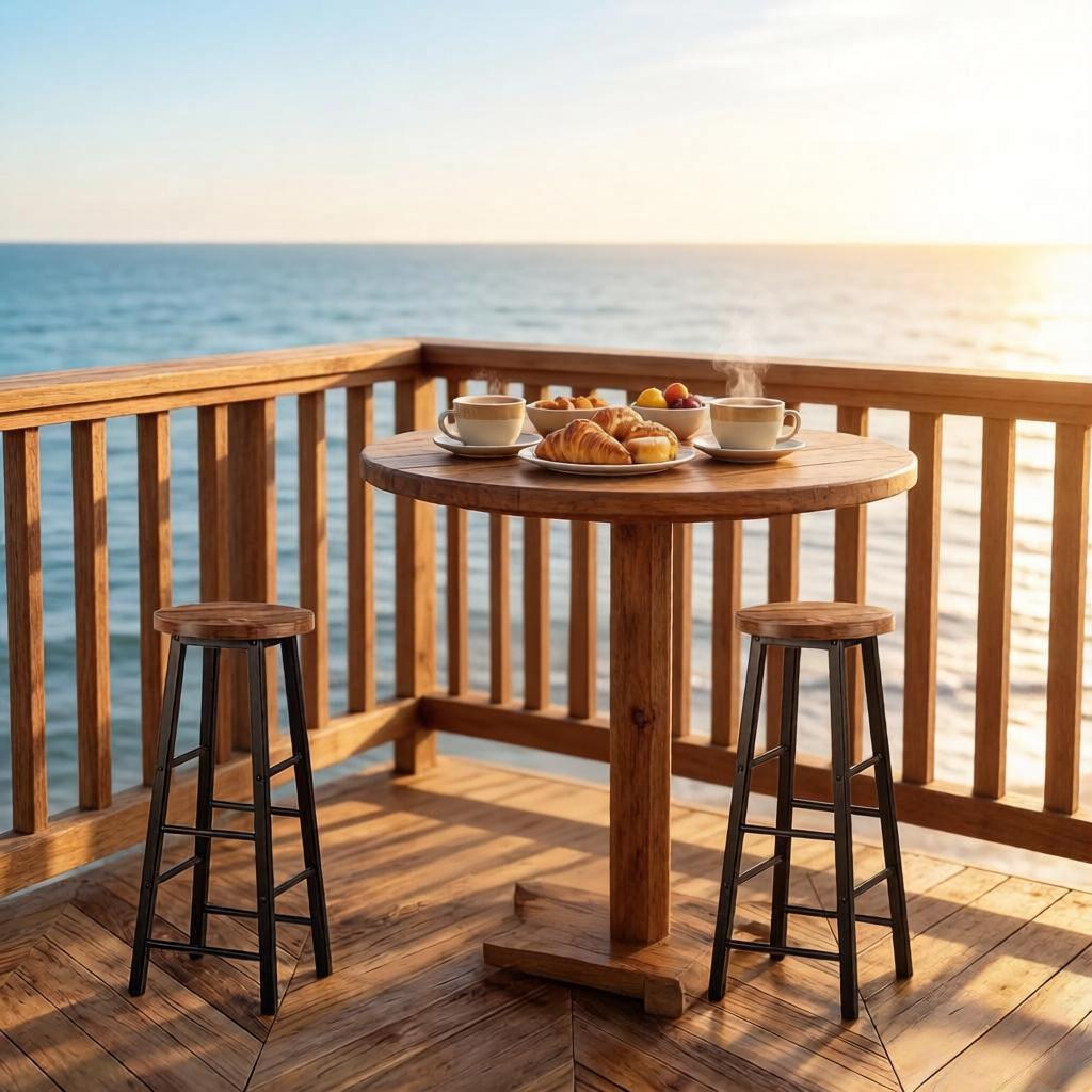 Table Stool, Breakfast Stool, Bistro Style High Chair, Set of 2 Bar Stools, Kitchen Stool, Bar Chair with Footrest (Only 2Pcs Chairs)
