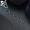 ZS 1 шт. 20G Серьга-кольцо из нержавеющей стали 6/8/10/12 мм Круглые серьги-гвоздики Кристалл CZ Пирсинг носа Хеликс Хрящ Циркон