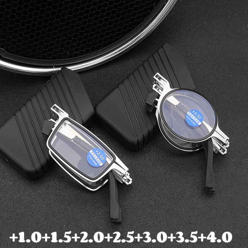 Retro Ultra Light Folding Presbyopia Glasses High-Definition Portable Fashion Reading Glasses Anti Blue Light Far Sight Glasses