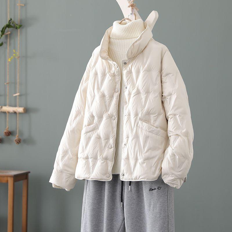 Women's Thickened Warm Down Cotton-padded Jacket, Loose and Thin, Solid Color Outer Cotton-padded Jacket