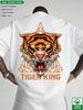 2026 Summer Unisexs 100 Pure Cotton Tiger Head Print Retro Adult Round Neck Tshirt Street Trend Casual Cool Short Sleeved Shirt
