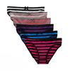 6 шт./компл. полосатые хлопковые трусики женские высокого качества сексуальные трусы со средней талией женское мягкое нижнее белье больших размеров M/L/XL