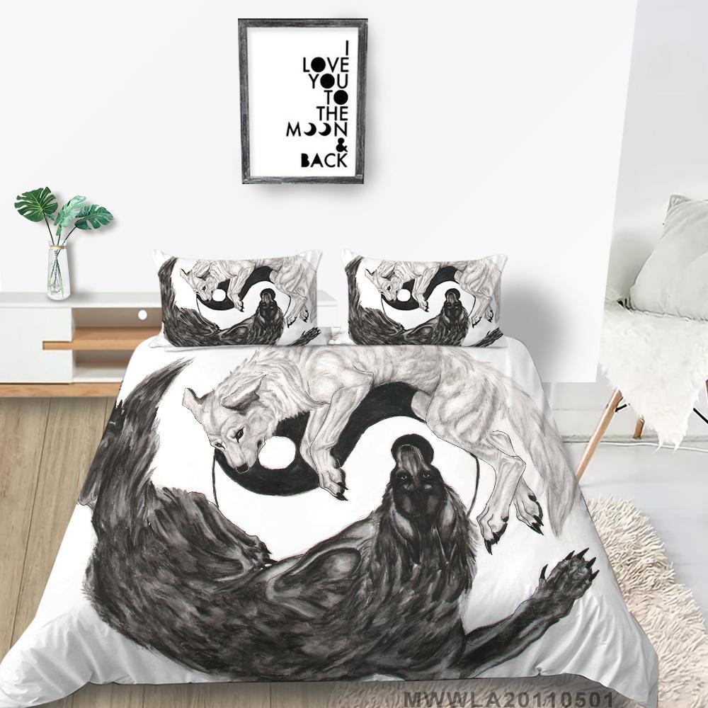 2023 New Style Comforter Cover Set Cool Duvet Covers Highend 3D Wolf Printed Polyester Bedding Cover Set Fashionable Bedclothes