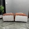 Imitation Rattan Hanging Baskets Square Woven Handbag New Storage Basket  Fruit