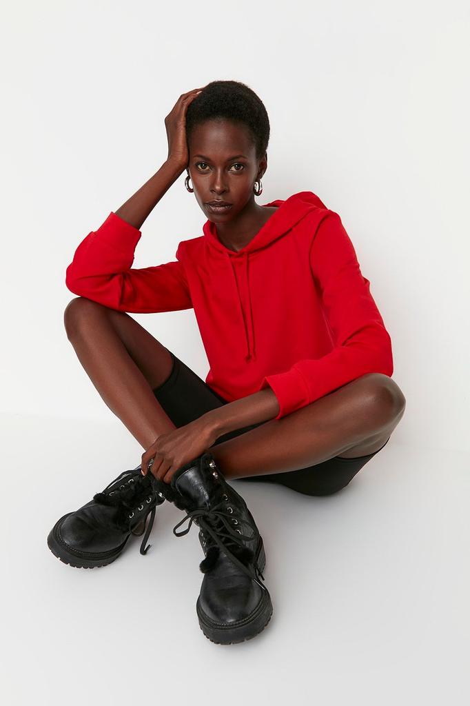 Женская модная стильная толстовка черная, стандартная, стандартная посадка, базовая тонкая вязаная толстовка с капюшоном