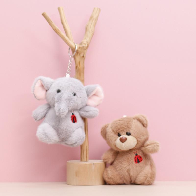 Слон Божья коровка Кролик Медведь Хаски Плюшевая игрушка Брелок Мягкие куклы Животное