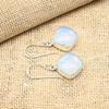 Восхитительный молочный опал, драгоценный камень ручной работы, стерлинговое серебро 925 пробы, милые ювелирные серьги-подвески для нее