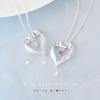 Сердце Перо Драгоценные камни на выбор 12 видов Кубический [Будущий Ангел] Ожерелье, Женское ожерелье, Перо, Серебро, от, (Апрельский цирконий)