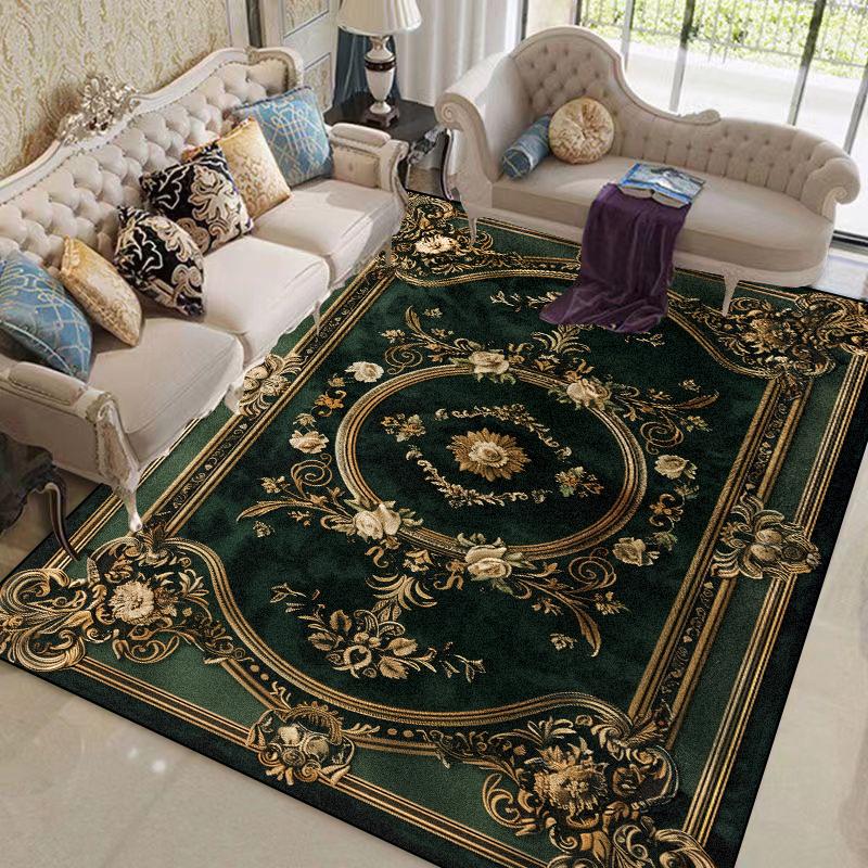 European Flower Carpets for Living Room Plant Pattern Decoration Carpet Home Sofa Area Foot Mat Bedroom Non-slip Soft Large Rugs