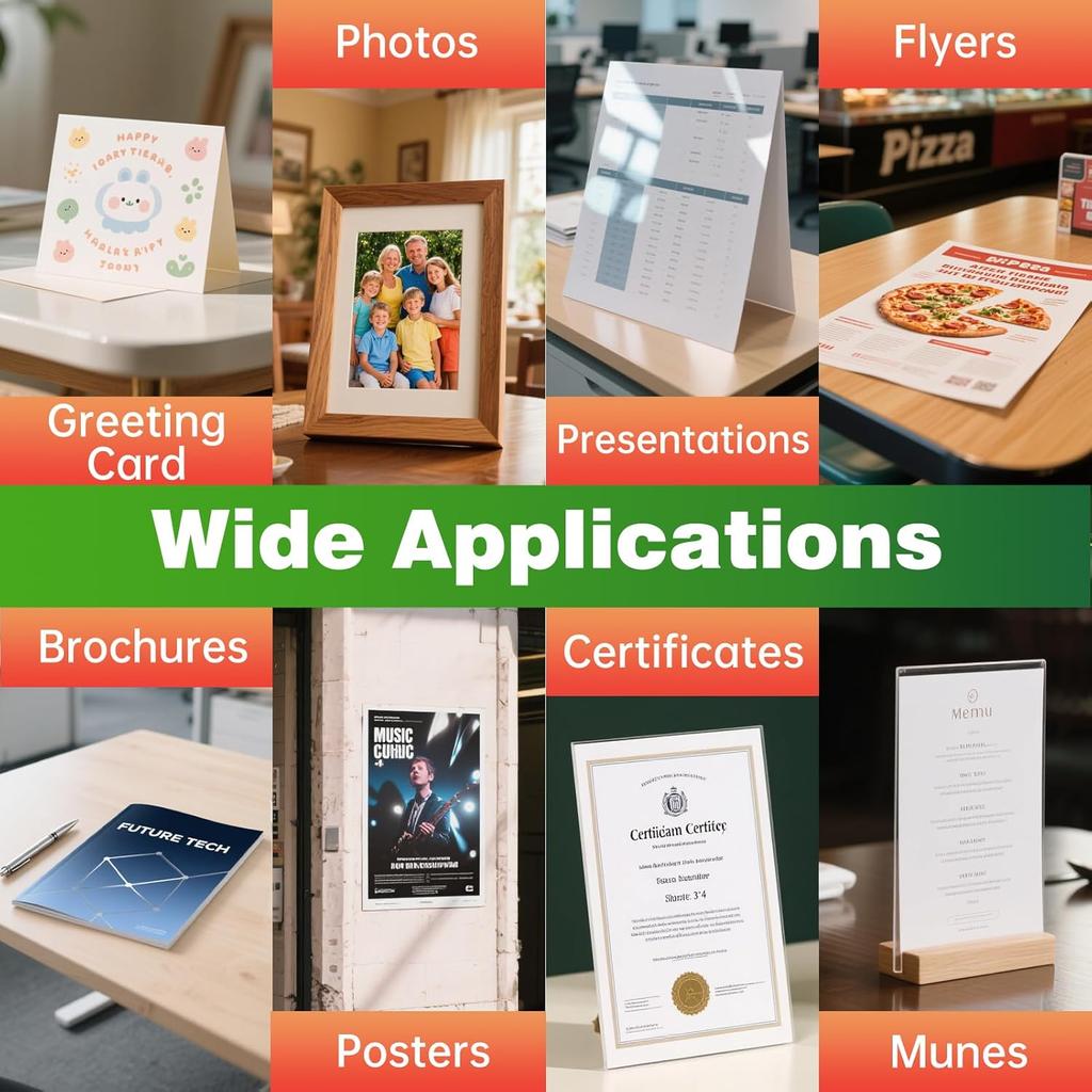 Uinkit 40 листов Ярко-белая односторонняя глянцевая фотобумага формата 8,5x11 (Letter) 180 г/м² 48 фунтов, быстросохнущая для струйной печати, устойчивая к смазыванию, профессиональная