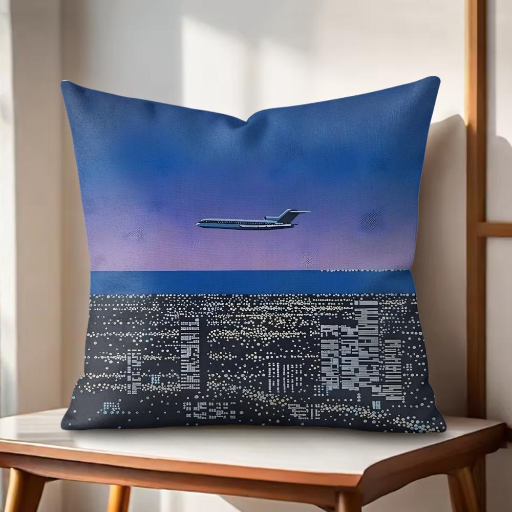 HHiroshi NNagai Cushion Cover Natural Linen Organic Fabric DoubleSided Printing Couch Pillow Covers Home Decor