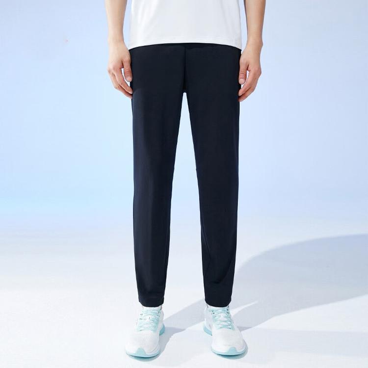 Anta Тренировочные брюки прямого покроя с логотипом, мужские повседневные брюки черного цвета 152327309-1