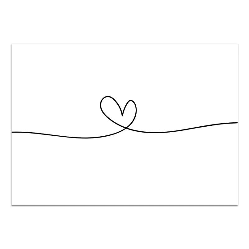 Черно-белая романтическая картина на холсте «Рука в руке» Постер Цитаты о любви Настенный принт Модное изображение Пары Влюбленные Декор комнаты