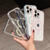 Роскошный прозрачный чехол Magsafe для iPhone 16 15 14 13 12 11 Pro Max Plus, прозрачный магнитный бампер, задние крышки
