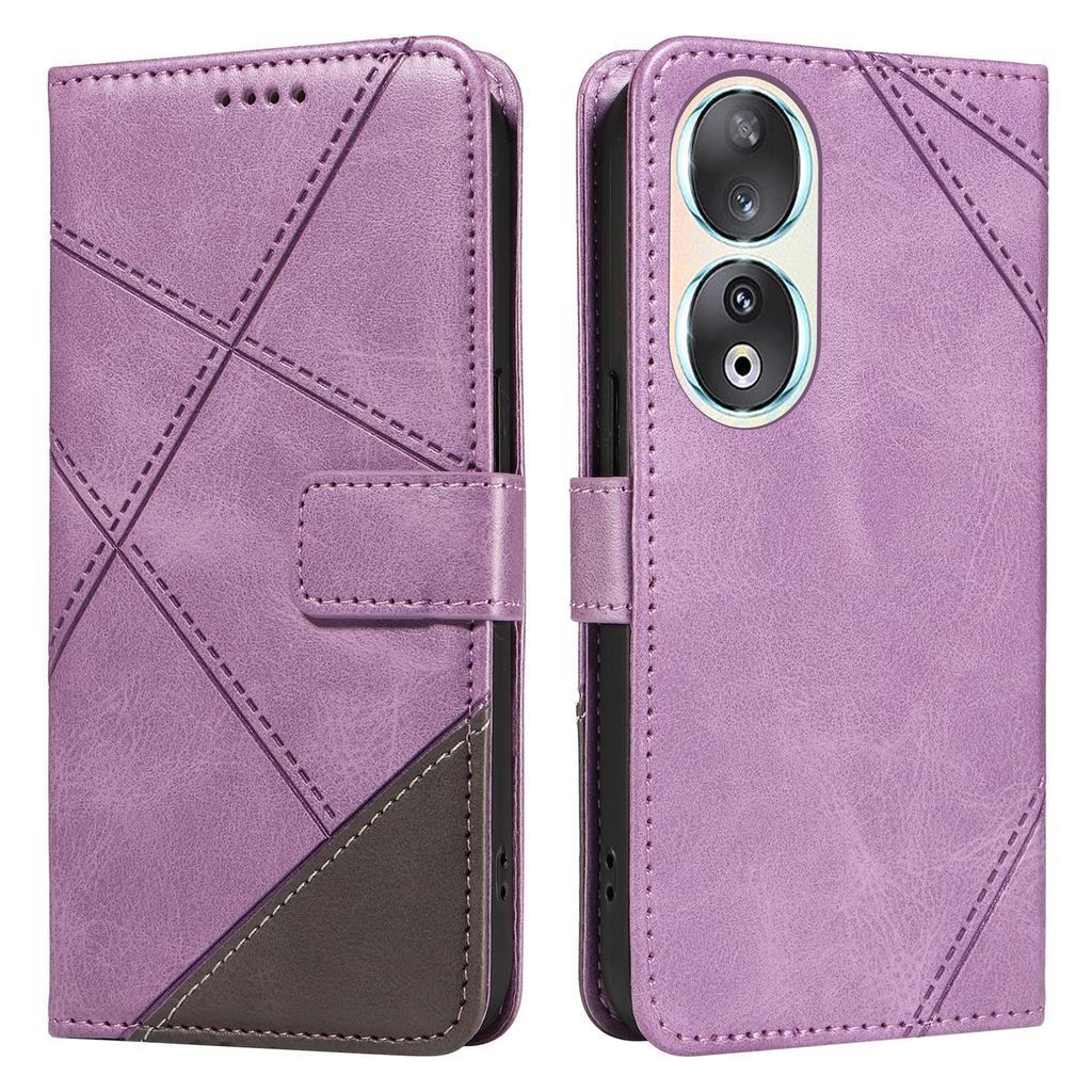 Для Honor 90 Чехол Кошелек Геометрическая Линия Кожаный Чехол для Телефона Книжка Складная Подставка