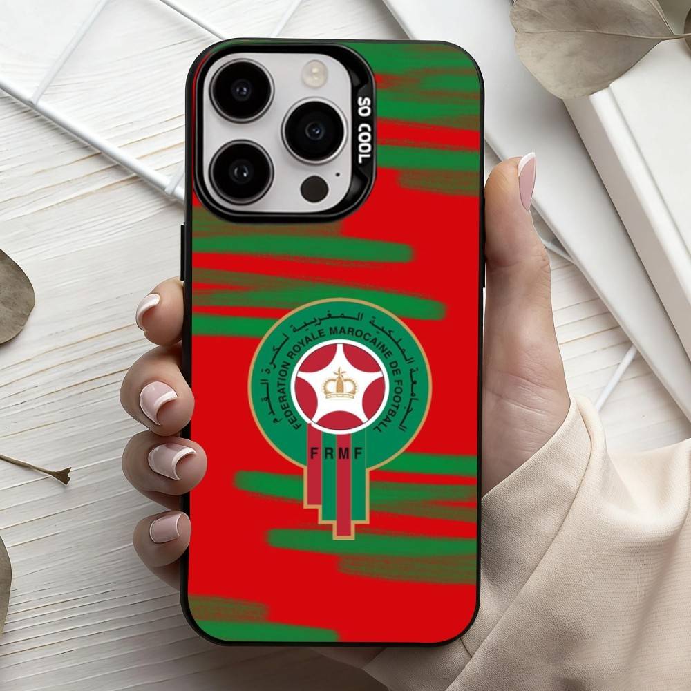 Чехол для телефона с флагом Марокко M-Morocco Для iPhone17,16,15,14,13,12,11 Plus,Pro Max Конфетный Серебряный Покрытие Внутри