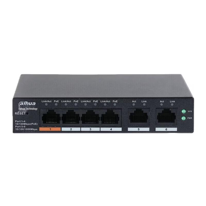 Dahua 5-Port PoE Switch (60W) CN plug (adapter included)