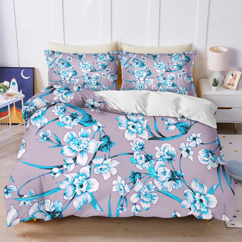 Plant Cute Flowers Duvet Cover Floral Home Pillowcase Set Adult Bedroom 203X228Cm Size Children Comforter Bedding