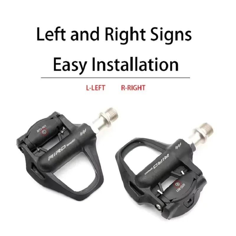 RIRO automatic road bike pedals Self-Locking nylon pedals with Cleat For Shimano SPD System black ultralight road bike pedals