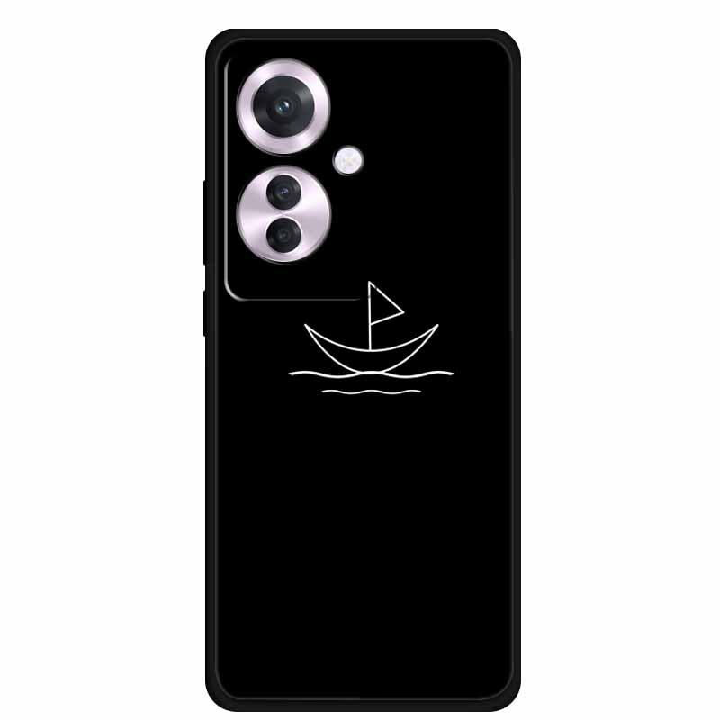 Черный мягкий чехол из ТПУ для Reno 11F F25 Pro 5G, простой дизайн с линиями