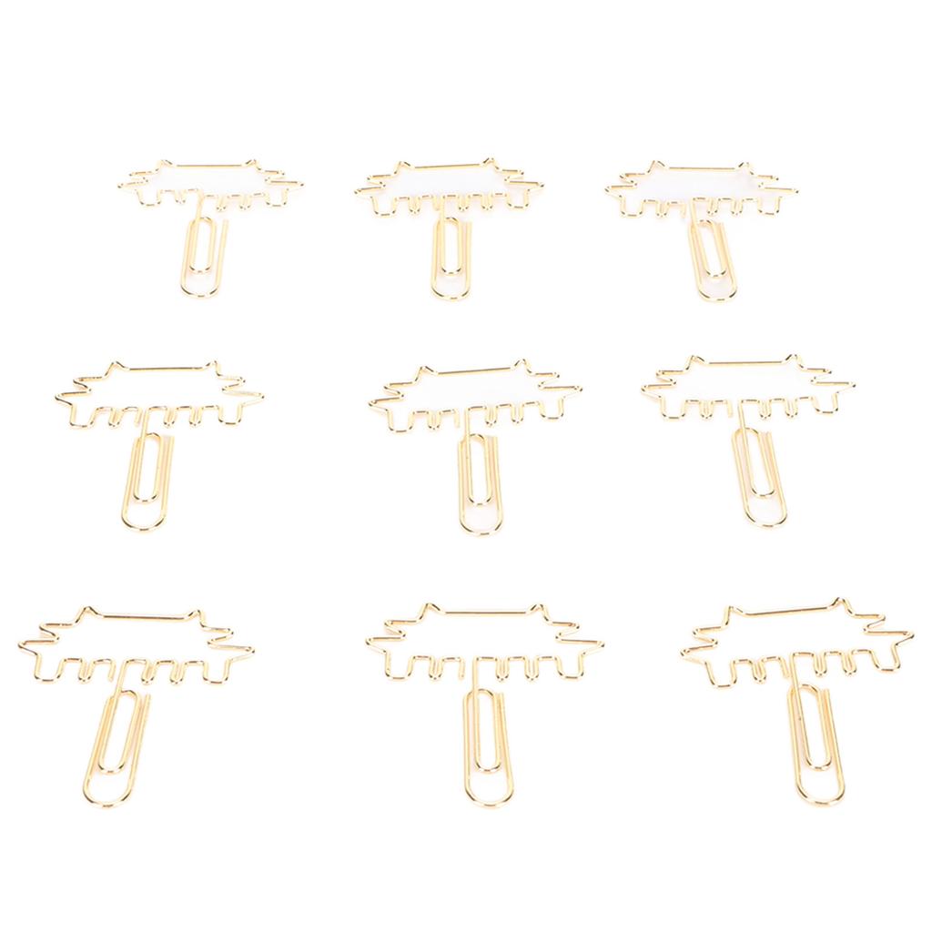 100Pcs Cute Paper Clips Metal Electroplating Multifunction Small Planner Clips with Storage Box for 