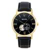 American Clipper Leather Strap Open Heart Black Dial Automatic 97A154 Men's Watch