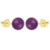 [M7113] - 'Mineralia' Amethyst Gold Plated Earrings - 10 Mm