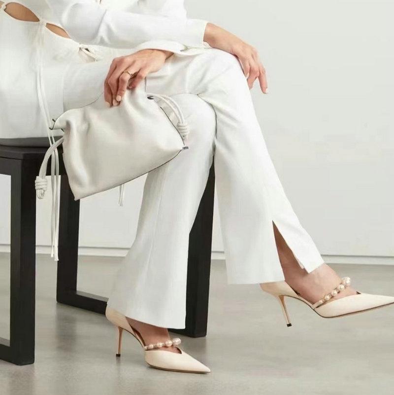 Модные туфли-лодочки в стиле звезд, роскошные, с жемчугом и стразами, из лакированной кожи, с острым носком, на высоком каблуке, для женщин, женская обувь для вечеринок и свадеб