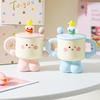 Creative Ceramic Cup with Lid Spoon Mug Small Cute Cup for Girls and Boys Gift Birthday Gift Milk Cup