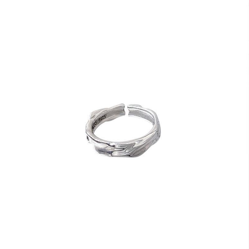 925 Silver-Plated Irregular Plain Ring for Women - Korean Simple & Trendy Design, Non-Fading