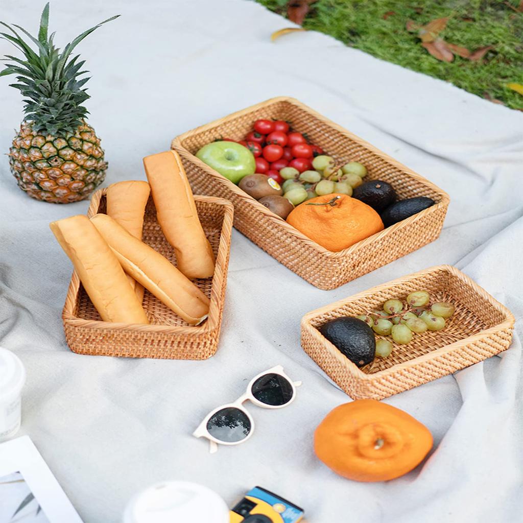Lirancia Storage Rattan Hand Woven Bread Natural Tabletop Miscellaneous Eco Brown X 17 X 8 Basket, Box, Basket, Stylish, Vines, Storage, Goods,