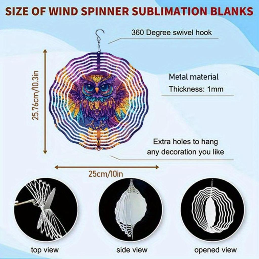 Purple Golden Owl Wind Chime with Stained Glass Outdoor Garden Decor 360 Rotating Hook No Battery Needed Easy Hang Home Art