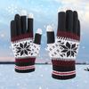Knitted Snowflake Winter Knitted Gloves Thickened Skiing Gloves Full Finger Mittens  Winter