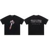 Cross-border new graffiti letter printing European and American street trendy brands loose and versatile casual men's and women's short-sleeved round