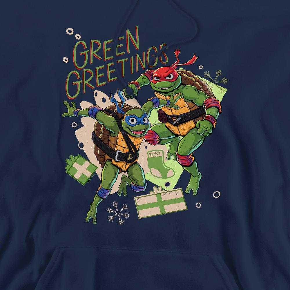 Teenage Mutant Ninja Turtles: Mutant Mayhem Mens Christmas Greetings Leonardo & Raphael Hoodie