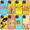 B-77 милый черный чехол Pikchu для Redmi 10A 10C 12C 13C 9A 9C 9T A3X Note 10 9 9S 10S iPhone 11 12 13 14 15 16 X XS Pro Max Mini 7 8 Plus XR