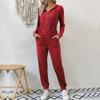 8 Color Women's Stylish Clothing Hooded Long-sleeved Zipper Hoodie Casual Sports Jumpsuits & Rompers