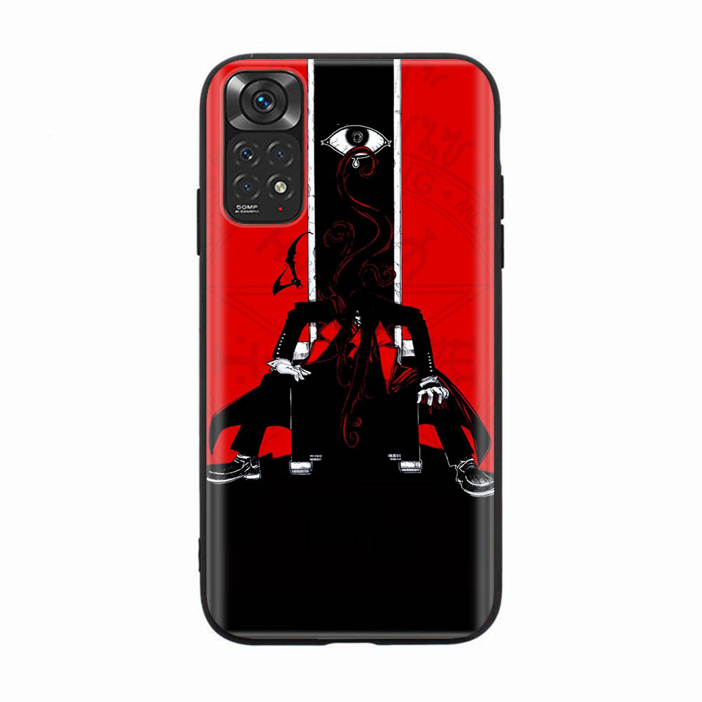 Чехол D-59 Hellsing Alucard Fan Black Sofe для iPhone 16 15 Plus 14 13 Mini 12 11 Pro 8 6 6S SE 5 XR XS Max Realme C30 C33 C32 9I VIVO V29 V27 V23 Y36