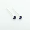 Richight Очень маленькие серьги-гвоздики из чистого серебра с натуральным камнем-сапфиром толщиной 2 мм, серебряные мини-серьги темно-синего цвета для второго пирсинга, простые мужские