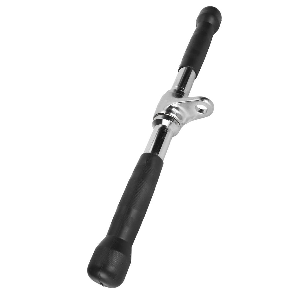 Pull Down Bar Straight 17.3in Press Down TPR Steel Electroplated Rotate Comfort Grip Cable Machine Attachment for Home