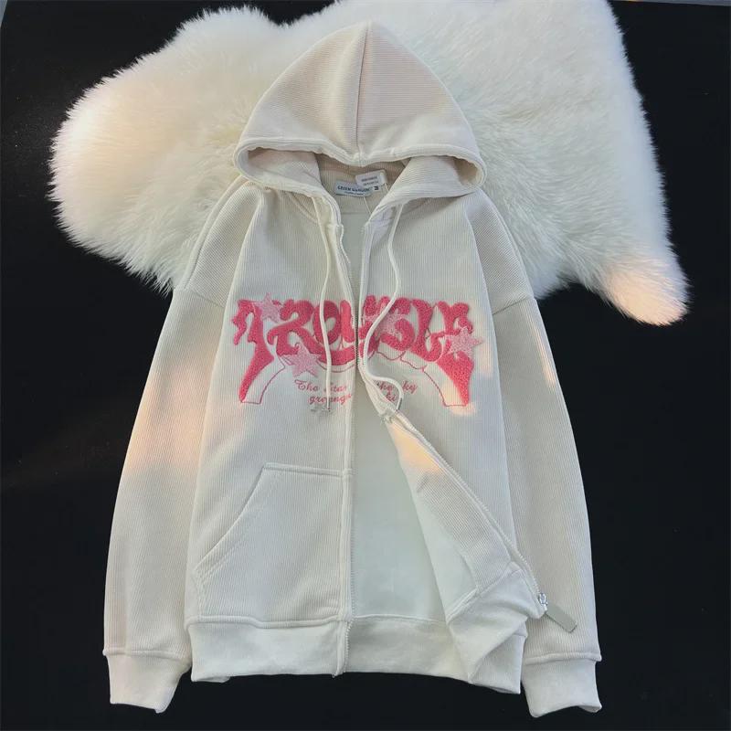 2023 Мужской вельветовый кардиган с капюшоном в гонконгском стиле — свободный крой для весны и осени