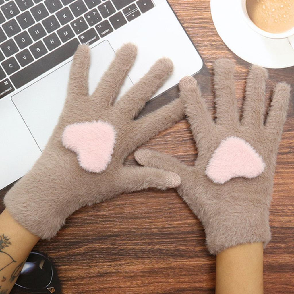 Зимние перчатки Плюс бархатные Толстые Защищающие от холода Велосипедные Сетчатые Вязаные перчатки Теплые Перчатки унисекс