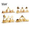 Acrylic Holiday Ornaments Christmas Ornament, Mirrored Golden Silhouette Scene, Decorative Seasonal Home Decor Desktop Display for Living Room