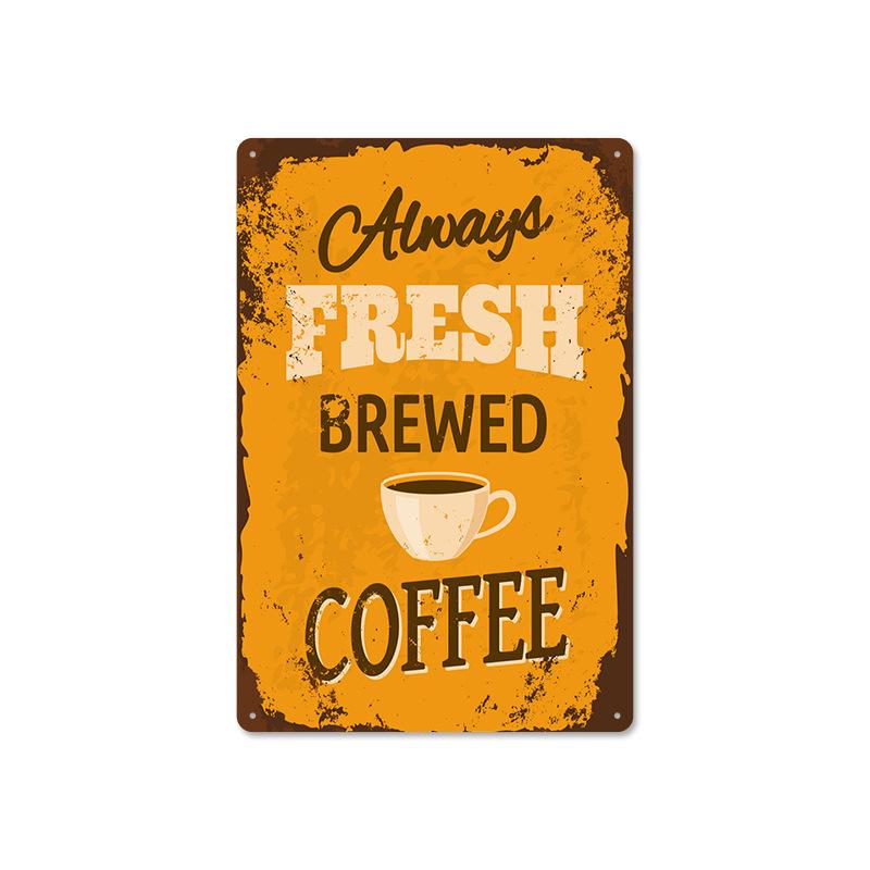 Coffee Shop Metal Sign Vintage Tin Sign Plaque Metal Vintage Wall Decor for Coffee Bar Cafe Retro Metal Posters Iron Painting
