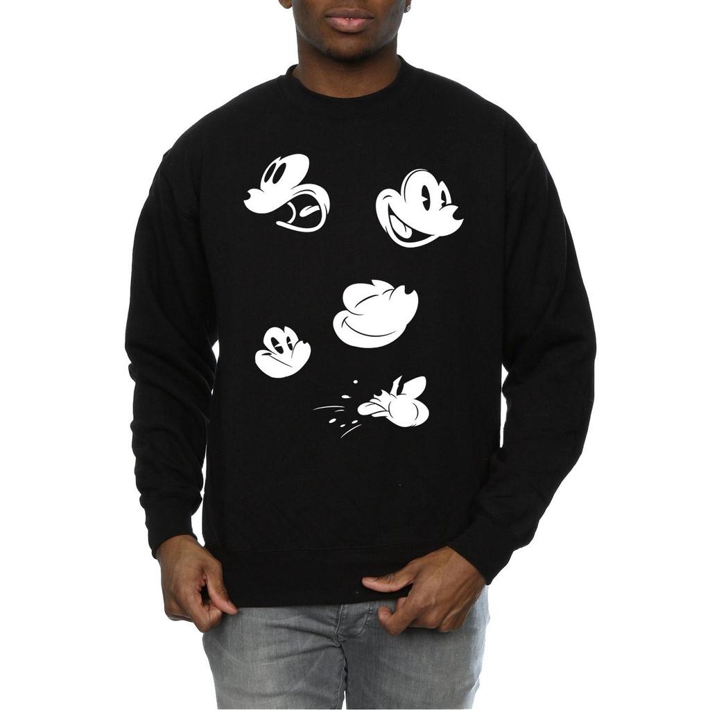 Disney Mens Mickey Mouse Faces Sweatshirt