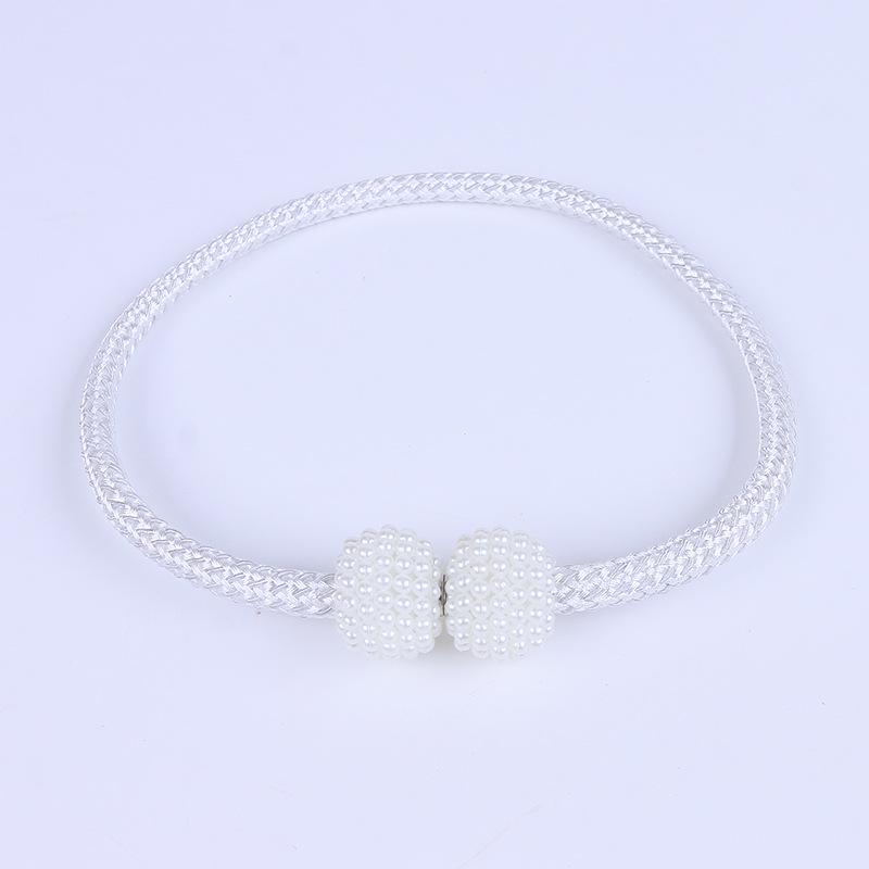 Маленькие магнитные подхваты для штор с жемчугом, без сверления, веревочные пряжки-ремни